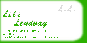 lili lendvay business card